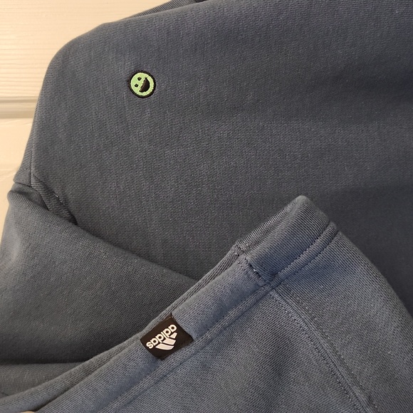 Adidas Men's Navy Blue Emoji Sweatshirt Hoodie Smiley Face Size XL - Picture 5 of 11